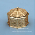 Caja de joyería de encargo del metal del diseño retro, caja de joyería antigua del metal